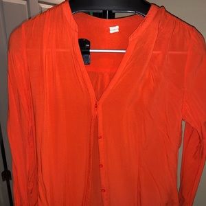 Orange button down blouse
